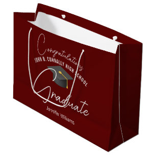 Burgundy Graduate Customised Graduation Party Large Gift Bag