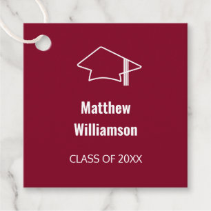 Burgundy Graduation Favour Tags