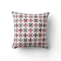 Burgundy Gray Maroon Abstract Flower Pattern