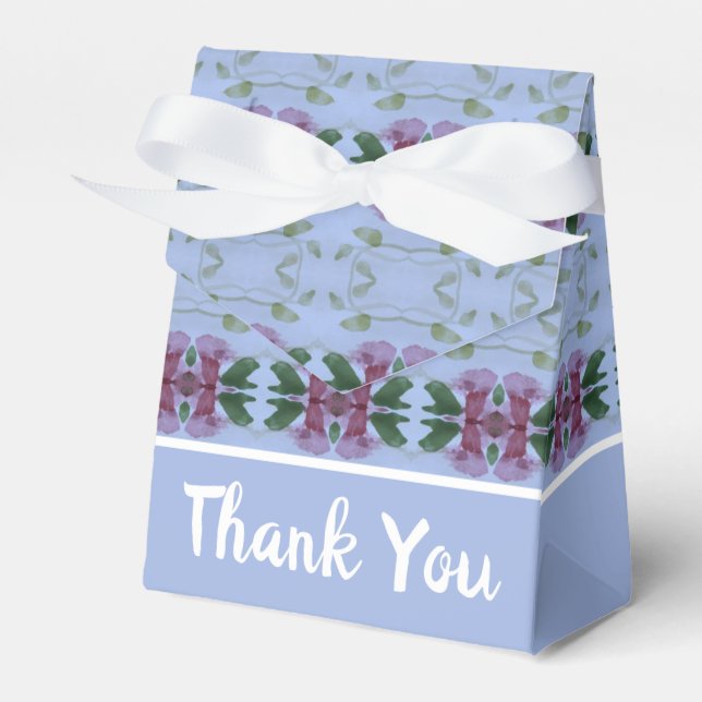 Burgundy Green and Blue Favour Box (Front Side)