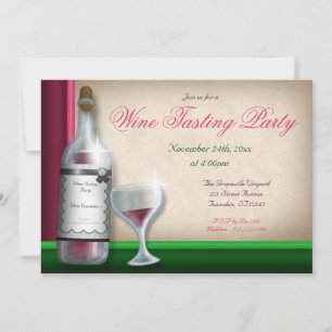 Burgundy & Green - Wine Tasting Invitations