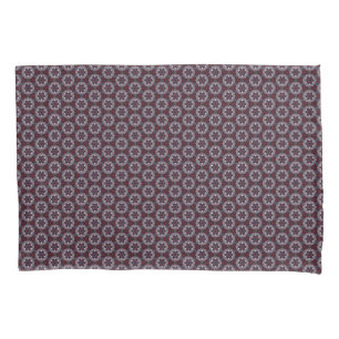 Burgundy & Grey Floral Painted Quilt Pillowcase