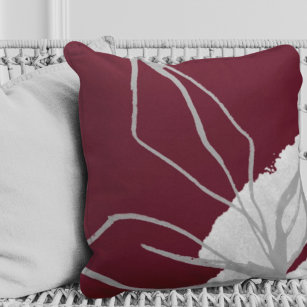 Grey And Burgundy Decorative Throw Cushions Zazzle AU