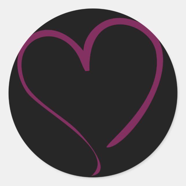 Burgundy Heart Sticker - Choose Colour! (Front)