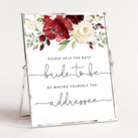 Burgundy help the busy bride Address an Envelope