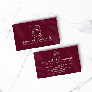 Burgundy Homemade Food Bakery Cooker Business Card