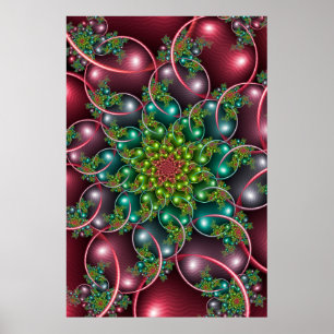 Burgundy Hoop Spiral Poster