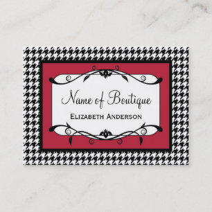 Burgundy Houndstooth Boutique Business Card