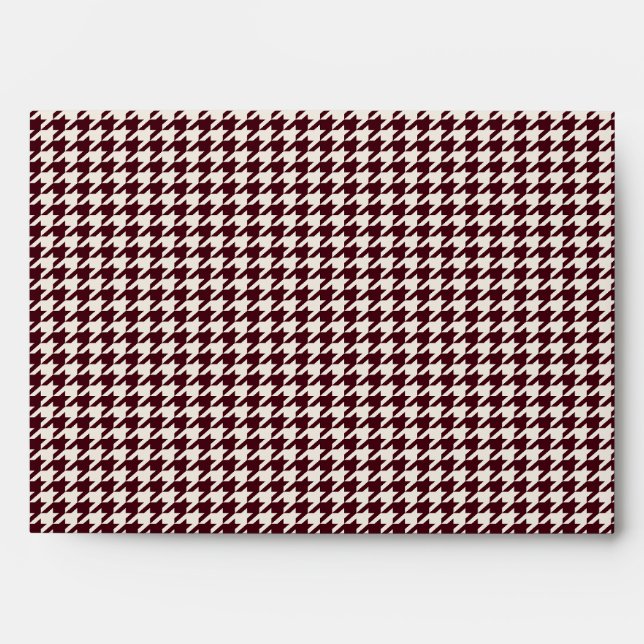 Burgundy Houndstooth Plaid Envelope (Front)