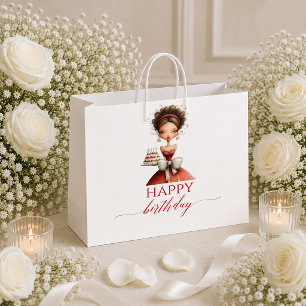 Burgundy Humour Woman Deep Red Script gift bag