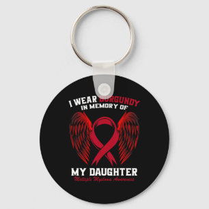 Burgundy In Memory Of Daughter Multiple Myeloma Aw Key Ring