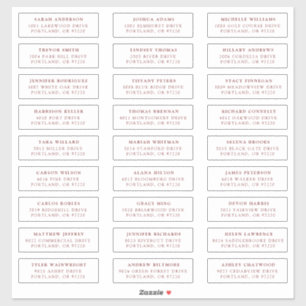 Burgundy Individual Guest Address Labels