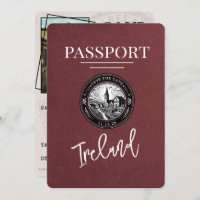 Burgundy Ireland Passport Save The Date