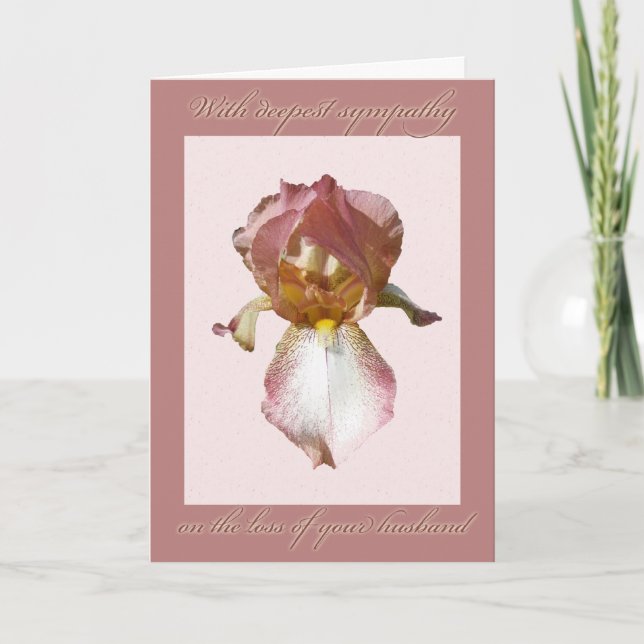 Burgundy Iris Sympathy Card (Front)