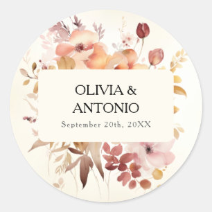 Burgundy & Ivory Flowers Sticker