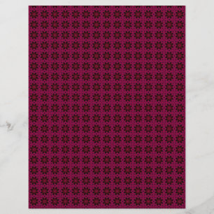 Burgundy Lace & Flowers Scrapbook Paper Pages