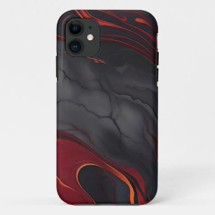 Burgundy Lava Marble iPhone 11 Case