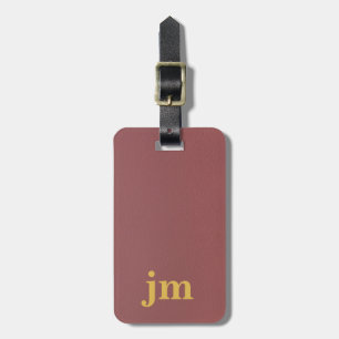 Burgundy leather texture customer design luggage tag