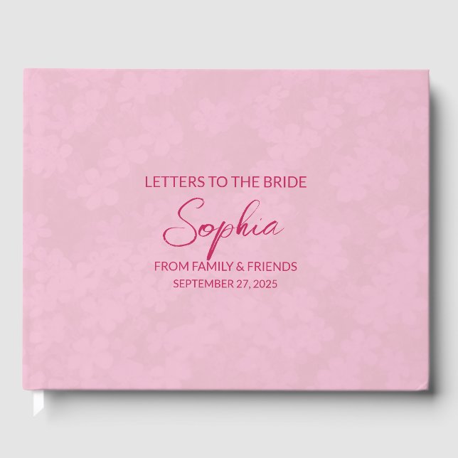 Burgundy Letters to the Bride Keepsake Notebook Guest Book (Front)