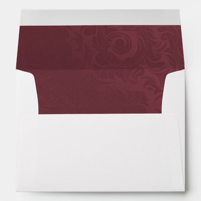 Burgundy Lined Autumn Wedding Envelope (Back (Bottom))