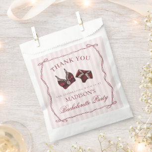 Burgundy Lingerie Bachelorette Panty Party Dessert Favour Bag
