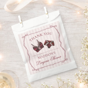 Burgundy Lingerie Shower Bachelorette Dessert Favour Bag