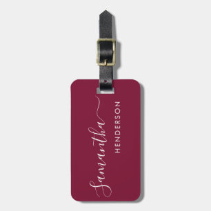 Burgundy Luggage Tags Wedding Table Plan/Favour