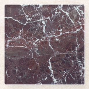 Burgundy marble glass coaster