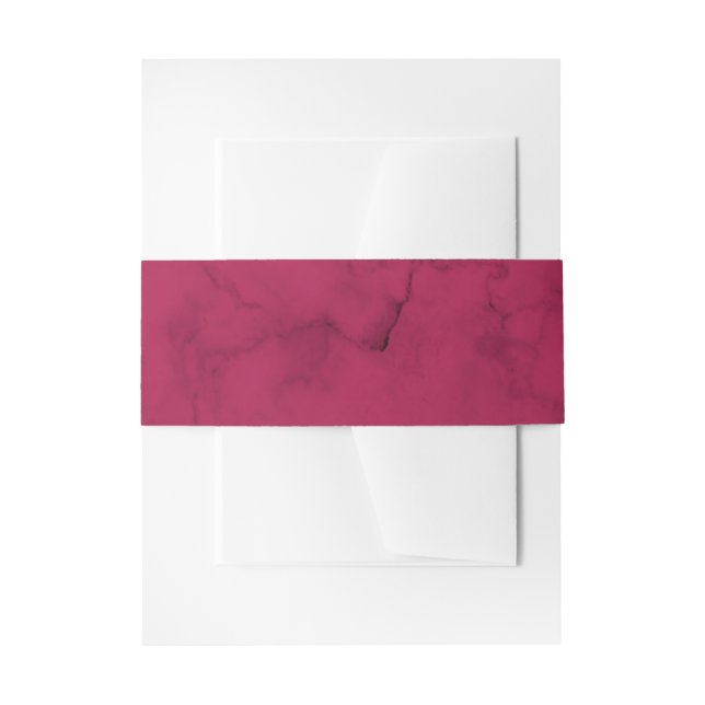 Burgundy Marble Modern Wedding Invitation Belly Band (Front Example)