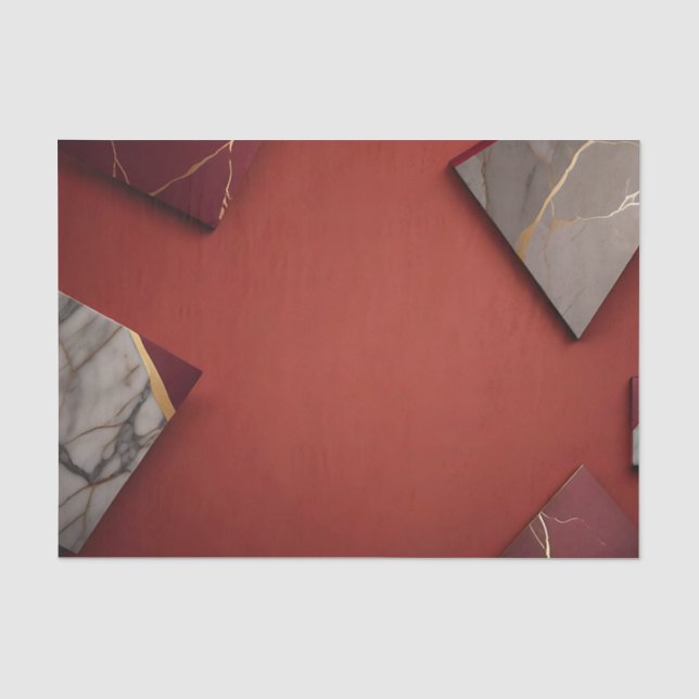 Burgundy Marble with Gold Tissue Paper (Front)