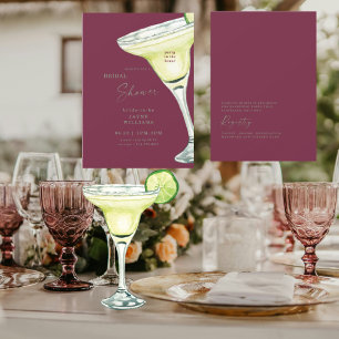 Burgundy Margarita Bridal Shower Invitation