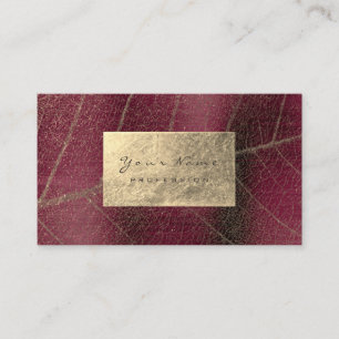 Burgundy Maroon Gold Sapphire Sepia Foil Botanical Business Card