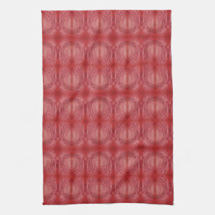 Burgundy Maroon Pattern Faux Batik Kitchen Towels