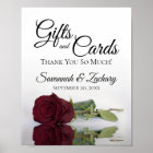Burgundy Maroon Rose Gifts & Cards Wedding Sign