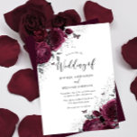 Burgundy Maroon Roses With Silver Elegant Wedding Invitation<br><div class="desc">Burgundy Maroon Roses With Silver Elegant Wedding Invitation

More elegant floral designs in our store!

See matching collection in our store</div>