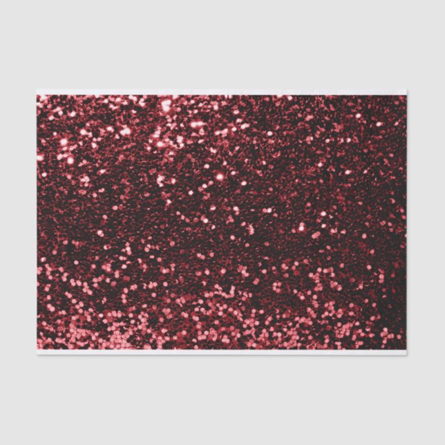 Burgundy Maroon Ruby Red Glitter Sweet 16th Bride Tissue Paper (Front)