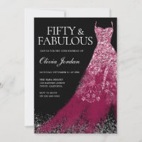 Burgundy Maroon Sparkle Dress 50th Birthday Party