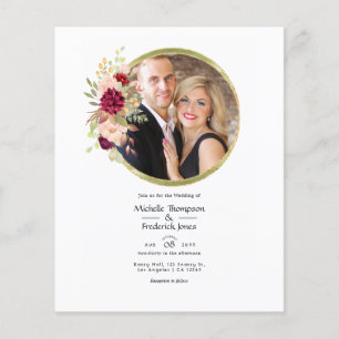 Burgundy-Marsala and Blush Floral Geometric Photo Flyer