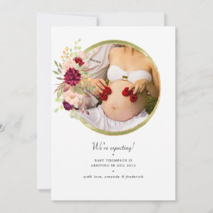 Burgundy-Marsala and Blush Pregnancy Announcement