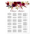 Burgundy Marsala Boho Floral Wedding Seating Chart