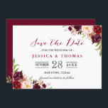 Burgundy Marsala Floral Chic Wedding Save the Date<br><div class="desc">*** See Matching Items: https://zazzle.com/collections/119552305648576390 *** ||| Personalise this "Burgundy Marsala Floral Chic Wedding Save the Date Card" to announce your wedding date to family and friends! You can easily customise it to match your wedding colours, styles and theme. (1) For further customisation, please click the "customise further" link and...</div>