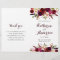 Burgundy Marsala Floral Folded Wedding Program