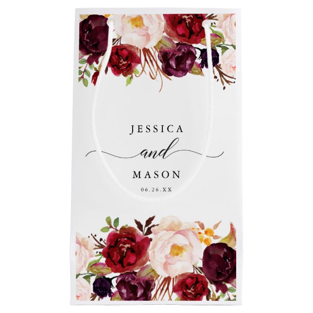 Burgundy Marsala Hotel Wedding Gift Bag (Front)