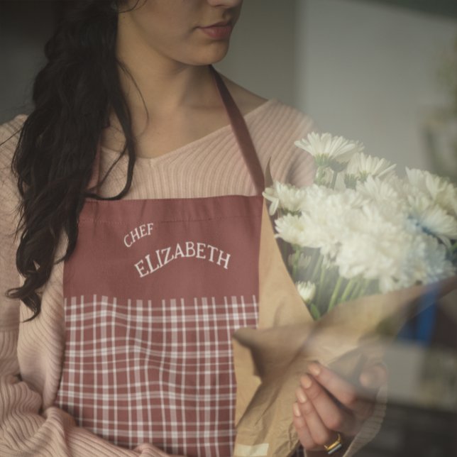 Burgundy Marsala Plaid Apron (Creator Uploaded)