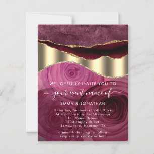 Burgundy Marsala Roses Border QR Code Gold Glitter