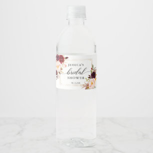 Burgundy Marsala Water Bottle Label