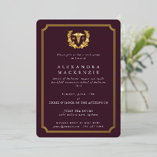 Burgundy MD Caduceus+Laurel Wreath Graduation