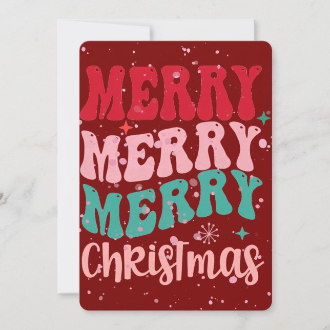 Burgundy Merry Christmas Card (Front)