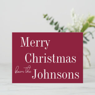 Burgundy Merry Christmas Holiday Card