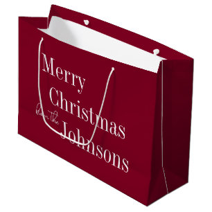 Burgundy Merry Christmas Large Gift Bag